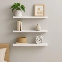 Prateleira Decorativa em MDF Branco 60x20 Flutuante Prateleira Decorativa em MDF Branco 60x20 Flutuante