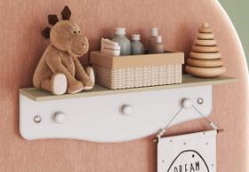 Prateleira Decorativa Infantil com Cabideiro ENC006 Linha Encanto Completa Móveis Prateleira Decorativa Infantil com Cabideiro ENC006 Linha Encanto Completa Móveis