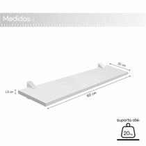 Prateleira decorativa MDF 20x60cm com suporte - pratk Prateleira decorativa MDF 20x60cm com suporte - pratk