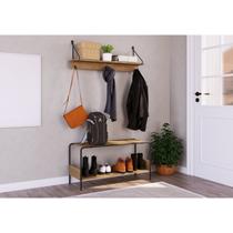 Prateleira Decorativa Multiuso com 3 Ganchos Industrial Prateleira Decorativa Multiuso com 3 Ganchos Industrial