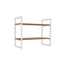 Prateleira Decorativa Sala Estar Industrial LI008 Canela/Branco - Kappesberg