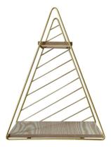 Prateleira Decorativa Triangular Dupla Aramado / Madeira Met - Oem Prateleira Decorativa Triangular Dupla Aramado / Madeira Met - Oem