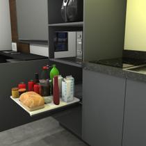 Prateleira Deslizante com Corrediça Telescópica Armário Cozinha Organizador