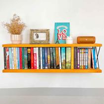 Prateleira Dual de Ferro e Madeira 100cm Industrial Carvalho e Preto