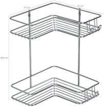 Prateleira Dupla Aço Cromado Cantoneira Premium 1255 - Arthi