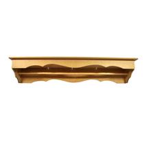 Prateleira Dupla Borda Ondulada com Varão e Led 90x17x17 Mdf Madeira Prateleira Dupla Borda Ondulada com Varão e Led 90x17x17 Mdf Madeira