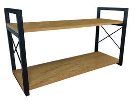 Prateleira Dupla de Parede Estilo Industrial em Aço 25x68cm Mdf - Moveraço