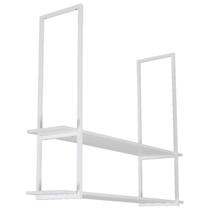 Prateleira Dupla Estilo Industrial Teto Parede 60cm BB FS