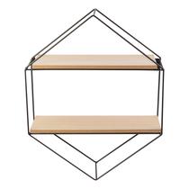 Prateleira Dupla Le Hexagonal 35,5x10x45,5cm Metal/Mdf Prateleira Dupla Le Hexagonal 35,5x10x45,5cm Metal/Mdf