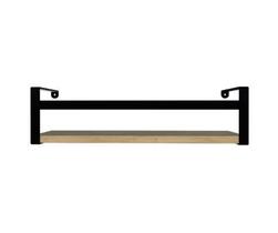 Prateleira Em Aço E Mdf 45cm Organizador Flutuante Dicarlo Prateleira Em Aço E Mdf 45cm Organizador Flutuante Dicarlo