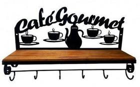 Prateleira Em Ferro E Madeira Rústica Café Gourmet Retrô Vintage - Aline