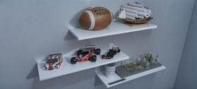 Prateleira em mdf branco para carrinhos hot wheels kit prateleira quarto masculino 60 x 20