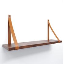 Prateleira em MDF Castanho 60x15cm com Alça
