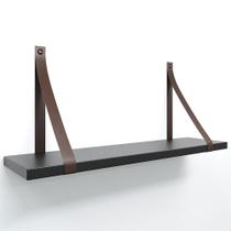 Prateleira em MDF Preto 50x15cm com Alça