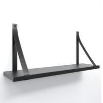 Prateleira em MDF Preto 60x15cm com Alça