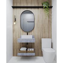 Prateleira em Porcelanato para Banheiro 60cm GRAFITE