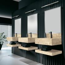 Prateleira em Porcelanato para Banheiro 80cm Pró Bege/Travertino