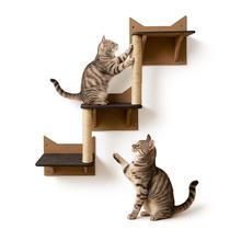 Prateleira Escalada para Gato Poleiro Arranhador Escada Parquinho Escalador de Gatos Antiestresse