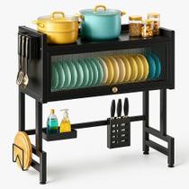 Prateleira Escorredor de Louças Grande Metal Rack Organizador Cozinha Pia Pratos Copos Xícara Talheres Facas Organização