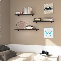 Prateleira Essencial MDP 1 Unidade 26,50x19,5x1,5cm Preto Prateleira Essencial MDP 1 Unidade 26,50x19,5x1,5cm Preto
