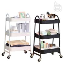 Prateleira Estante Carrinho Organizador De Metal Multiuso 3 Andares Com Rodinhas