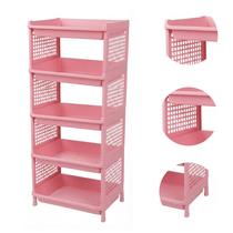 Prateleira Estante De Plástico 5 Andares Multiuso Desmontável 40x28x90cm Elloplas - Rosa Prateleira Estante De Plástico 5 Andares Multiuso Desmontável 40x28x90cm Elloplas - Rosa