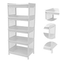 Prateleira Estante De Plástico 5 Andares Multiuso Desmontável 40x28x90cm Elloplas