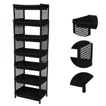 Prateleira Estante De Plástico 7 Andares Multiuso Desmontável 40x28x130cm Elloplas