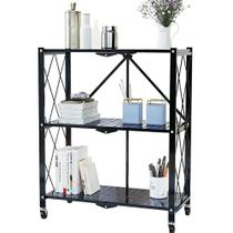 Prateleira/Estante Dobrável 3 Andares C/ Rodinhas Metálica Prateleira/Estante Dobrável 3 Andares C/ Rodinhas Metálica