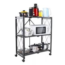 Prateleira/Estante Dobrável 3 Andares C/ Rodinhas Metálica