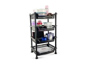 Prateleira Estante Fruteira Plástico Modular Multiuso 4 Andares Nitron Para Cozinha Lavanderia