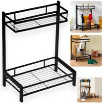 Prateleira Estante Rack Organizador 2 Andares Armazenamento Multiuso Cozinha Banheiro Maquiagem