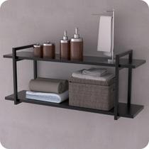 Prateleira Estilo Industrial Banheiro Parede GND PP 100cm Prateleira Estilo Industrial Banheiro Parede GND PP 100cm