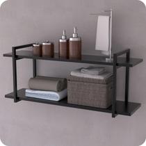 Prateleira Estilo Industrial Banheiro Parede GND PP 60cm Prateleira Estilo Industrial Banheiro Parede GND PP 60cm
