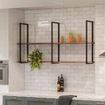 Prateleira Estilo Industrial Suspensa com metalon e madeira