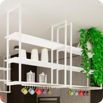 Prateleira Estilo Industrial Suspensa Teto Cozinha 60cm B.B