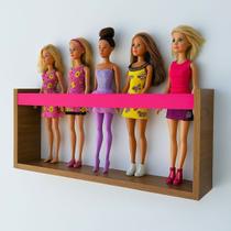 Prateleira Expositora Para Coleção de Bonecas Barbie Nicho Organizador Bonecos Marvel Super Heróis MDF Madeira 55cm