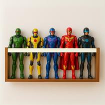Prateleira Expositora Para Coleção de Bonecos Heróis Marvel Organizadora de Brinquedos do Quarto Nicho Colorido 55cm MDF
