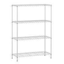 Prateleira FDW de 4 camadas de metal ajustável 90x34x137 cm cromada