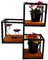 Prateleira Floreira Multiuso de Parede Geometrica 3 Nichos