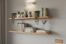 Prateleira Flutuante 50cm em Madeira com Verniz Incolor para Parede