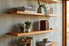 Prateleira Flutuante 50cm em Madeira com Verniz Incolor para Parede