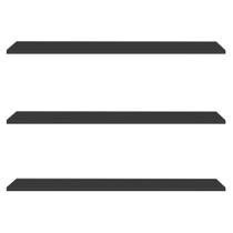 Prateleira Flutuante de Quarto Adulto Kit 3 Suporte Invisível 91cm Yara Preto - Lumil