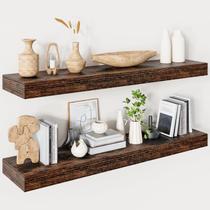 Prateleira flutuante Heimlove 91 cm x 24 cm Conjunto marrom rústico x2 Prateleira flutuante Heimlove 91 cm x 24 cm Conjunto marrom rústico x2