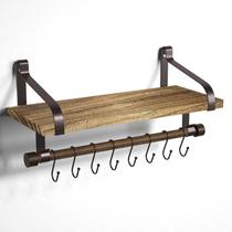 Prateleira flutuante Love-kankei Wall Storage Cozinha rústica de madeira
