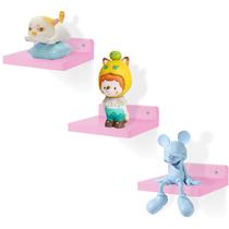 Prateleira flutuante NIUBEST, pequeno conjunto rosa de 3 para decoração de casa