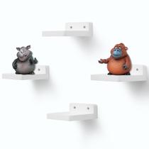 Prateleira flutuante NIUBEST Small 10x10 cm, conjunto de madeira branca rústica, 4