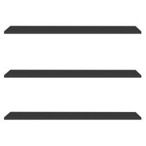 Prateleira Flutuante Para Banheiro Kit 3 com Suporte Invisível 68cm Yara Preto - Lumil