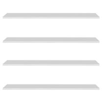 Prateleira Flutuante Para Lavanderia Kit 4 Suporte Invisível 91cm Yara Branco - Lumil
