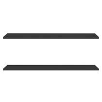Prateleira Flutuante Para Sala Kit 2 com Suporte Invisível 91cm Yara Preto - Lumil